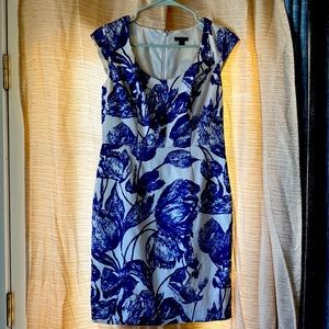 Ann Taylor blue and white dress